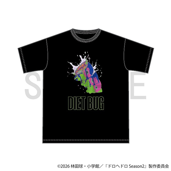 ドロヘドロ ビッグシルエットTシャツ(黒：ダイエット虫)XL