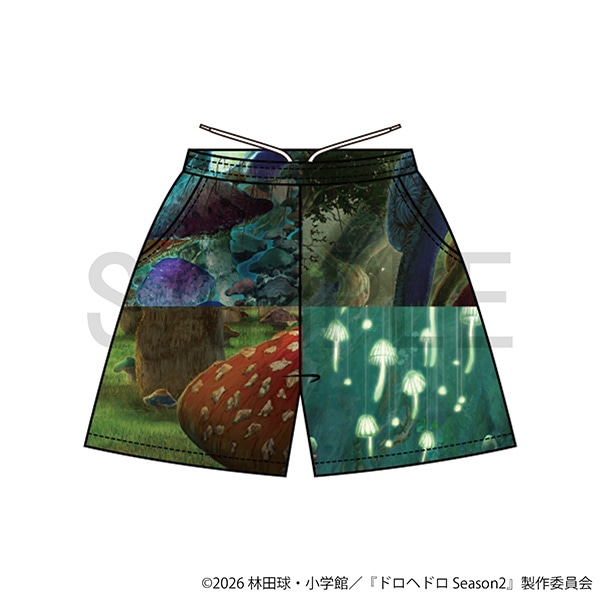 ドロヘドロ 美術ボード総柄ルームパンツ(きのこ柄)L